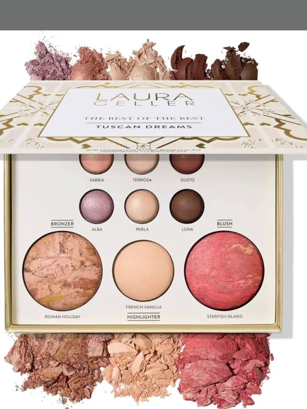 Laura Geller Tuscan Dreams Eyeshadow & Face Palette - Rose, Bronze, Peach